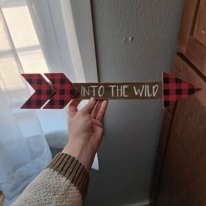 Hobby Lobby Wall Decor Checkered Black and Red Into The Wild Arrow Birthday